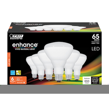 Feit Electric Feit Enhance BR30 E26 (Medium) LED Bulb Soft White 65 Watt Equivalence 6 pk BR30DM/927CA/6